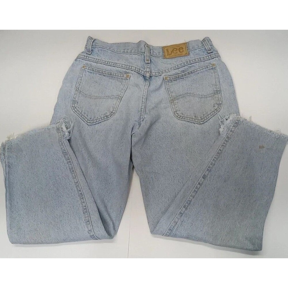 Lee Button Fly Straight Leg Black Denim Jeans Womens Size 32 Husky